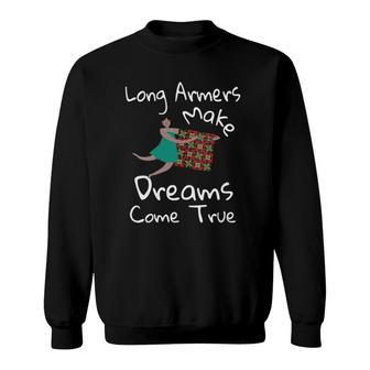 Womens Longarmers Long Armers Make Dreams Come True Quilters Gift V-Neck Sweatshirt | Mazezy