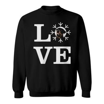 Womens Love Snowflake Dog Rottweiler Sweatshirt | Mazezy