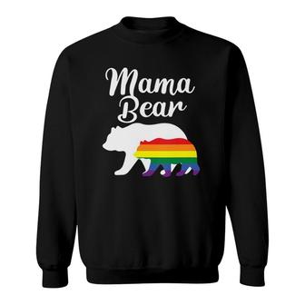 Womens Mama Bear Lgbtq Rainbow Bear Family Support Gift Sweatshirt | Mazezy