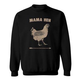 Womens Mama Hen Chicken Lover Gift For Women Funny V-Neck Sweatshirt - Thegiftio UK
