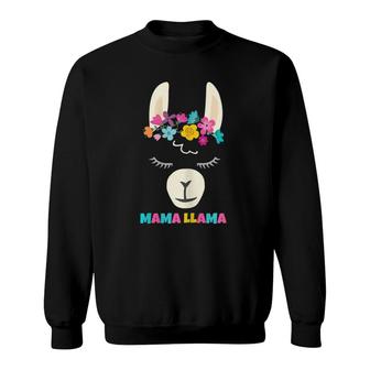Womens Mama Llama For Women Mother's Day Gift Idea Alpaca Mom Sweatshirt | Mazezy