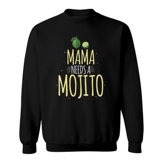 Womens Mama Needs A Mojito V-Neck Sweatshirt | Mazezy