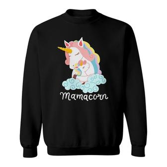 Womens Mamacorn Adorable Unicorn Mom Magical Mother's Day Costume Sweatshirt | Mazezy
