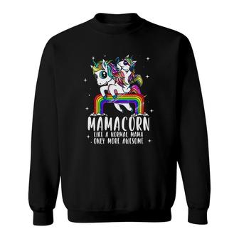 Womens Mamacorn Like A Mama Only More Awesome Unicorn Mom Bday Gift V-Neck Sweatshirt | Mazezy