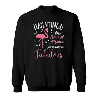Womens Mamamingo Pink Flamingo Mama Funny Mothers Day Sweatshirt | Mazezy