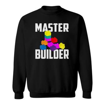 Womens Master Builder Cute Master Block Builder Bricks Gift V Neck Sweatshirt | Mazezy