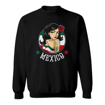 Womens Mexico Woman - Mexican Girl - Chava - Hecho En Mexico Sweatshirt | Mazezy
