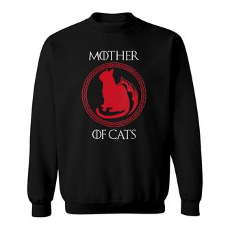 Womens Mother Of Cats Kitten Funny Mama Mom My Animal Pet Lover V-Neck Sweatshirt | Mazezy