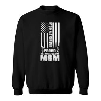 Womens My Son Has Your Back Proud National Guard Mom Army Mom V Neck Sweatshirt | Mazezy