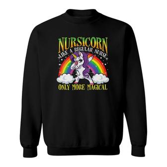 Womens Nursicorn Funny Unicorn Registered Nurse Rn Practitioner Fun Sweatshirt | Mazezy