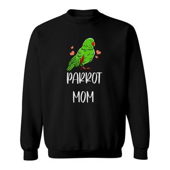 Womens Parrot Mom Leaf Pattern Cool Birb Meme Pet Bird Lover Gift Sweatshirt | Mazezy