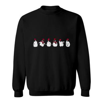 Womens Penguin Christmas Penguin Wear Santa Hat Christmas Pajamas Sweatshirt | Mazezy