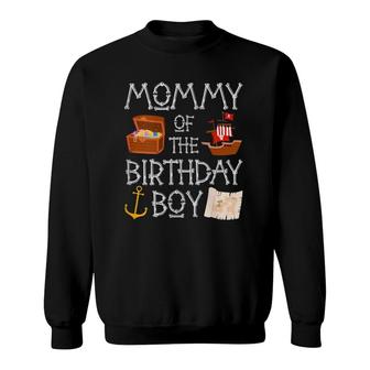 Womens Pirates Mommy Of The Birthday Boy Pirate Kids Birthday Mom Sweatshirt | Mazezy