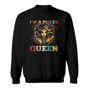 Womens Pisces Birthday S For Women February March Queen Gifts V-Neck Sweatshirt | Mazezy