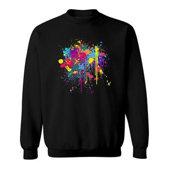Womens Pretty Dirty Paint Splatter Colours Sweatshirt | Mazezy