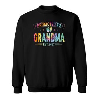 Womens Promoted To Grandma 2022 Tie Dye First Time Mothers New Mom Sweatshirt | Mazezy
