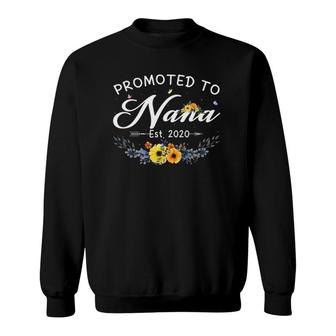 Womens Promoted To Nana Est 2020 Graphic Mother's Day Gifts Sweatshirt | Mazezy