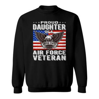 Womens Proud Daughter Of A Us Air Force Veteran Patriotic Military Sweatshirt - Thegiftio UK