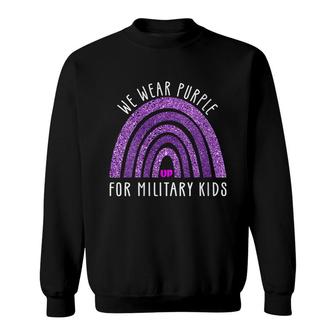 Womens Purple Up For Military Kids - Month Of The Military Child Sweatshirt - Seseable
