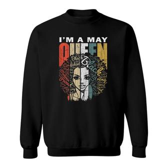 Womens Queens Are Born In May For Women - Birthday Girl Sweatshirt | Mazezy