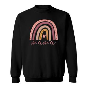Womens Rainbow Mama Gift Mother's Day New Mom Life Miracle Baby Boho Sweatshirt | Mazezy