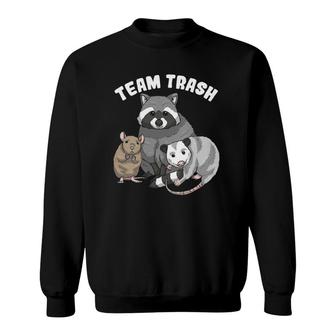 Womens Rat Raccoon Racoon Opossum Possum Team Trash Funny Gift V-Neck Sweatshirt | Mazezy