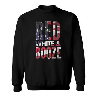 Womens Red White And Booze Drinking 4Th Of July Usa Flag Sweatshirt | Mazezy DE