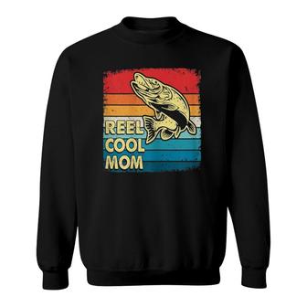 Womens Reel Cool Mom Funny Fish Fishing Mother's Day Gift Sweatshirt | Mazezy
