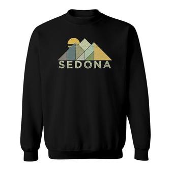 Womens Retro Sedona Arizona Distressed Hiking Sweatshirt | Mazezy