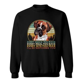Womens Retro Vintage Dog Every Snack You Make Boxer Mom Boxer Lover Sweatshirt - Thegiftio UK