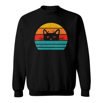Womens Retro Vintage Sun Cats Sweatshirt | Mazezy