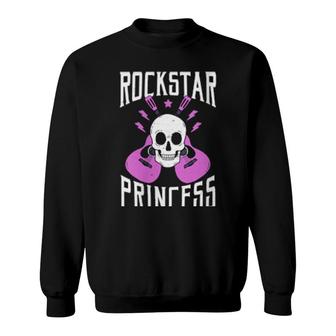 Womens Rockstar Princess Rock And Roll Music Rockers Sweatshirt | Mazezy