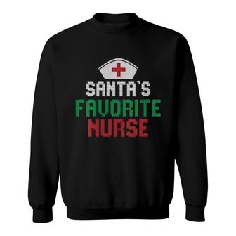 Womens Santas Favorite Nurse Christmas Rn Nursing Ugly Xmas Pajama Sweatshirt | Mazezy AU