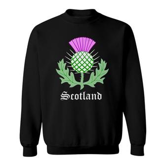 Womens Scottish Thistle Flower Celtic Symbol Scotland Gifts V-Neck Sweatshirt