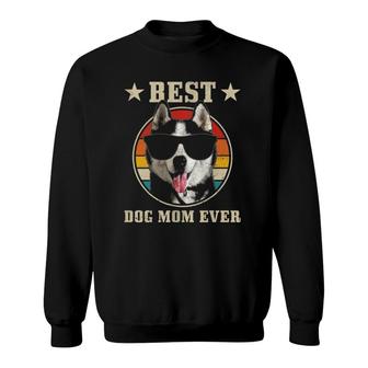 Womens Siberian Husky Mom Sunglasses Funny Vintage Husky Dog Lover Sweatshirt | Mazezy
