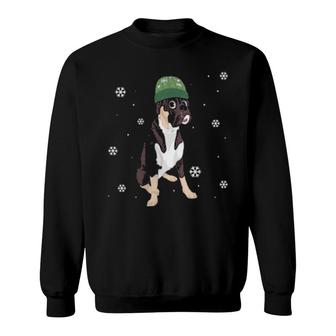 Womens Snowflake Dog Owner Pet Animal Winter Dog Boxer Sweatshirt | Mazezy