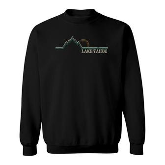 Womens Summer Retro Lake Tahoe California V-Neck Sweatshirt | Mazezy