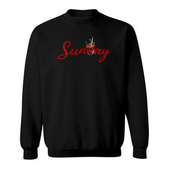 Womens Sunday With Bloody Mary V-Neck Sweatshirt | Mazezy