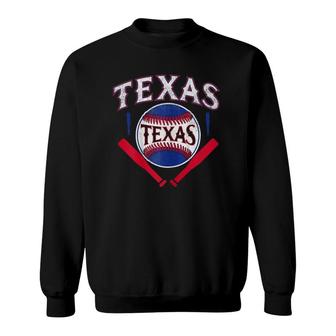 Womens Texas Baseball Vintage Distressed Game Day Ranger Tx State Sweatshirt | Mazezy