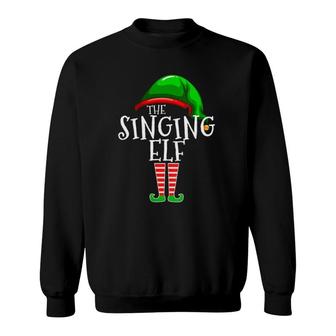 Womens The Singing Elf Singer Group Matching Family Christmas Gift Sweatshirt | Mazezy