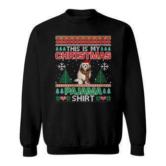 Womens This Is My Lowchen Christmas Pajama Dog Ugly Sweatshirt | Mazezy