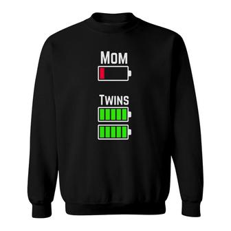 Womens Tired Twin Mom Low Battery Charge Sweatshirt | Mazezy