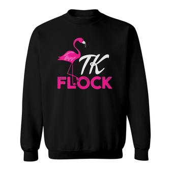 Womens Tk Flamingo Transitional Kindergarten Teacher Gift V Neck Sweatshirt | Mazezy