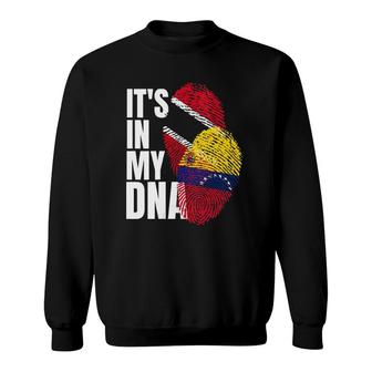 Womens Trinidadian Venezuelan Mix Dna Flag Heritage Flag V-Neck Sweatshirt | Mazezy