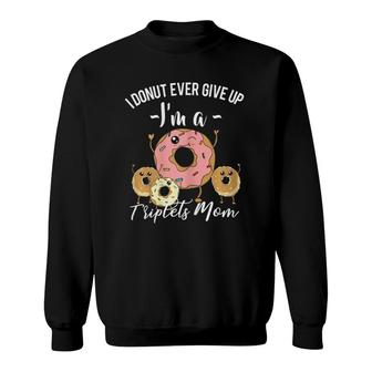 Womens Triplets Mom Mother's Day Mama Of 3 Donut Gift Idea Sweatshirt