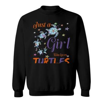 Womens Turtle Tortoise Starfish For Girl 8Th Birthday Who Loves Sea Sweatshirt | Mazezy