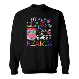 Womens Valentine's Day Gift For Teachers Cute Valentines Teacher Sweatshirt | Mazezy