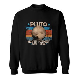 Womens Vintage Never Forget Pluto Nerdy Astronomy Space Science Gift Sweatshirt - Thegiftio UK