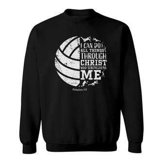 Womens Volleyball Gifts Teen Girls Coach Team Women Players Christ Sweatshirt | Mazezy