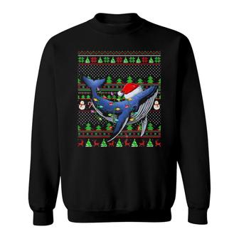 Womens Whales Fish Family Matching Ugly Whales Christmas Sweatshirt | Mazezy